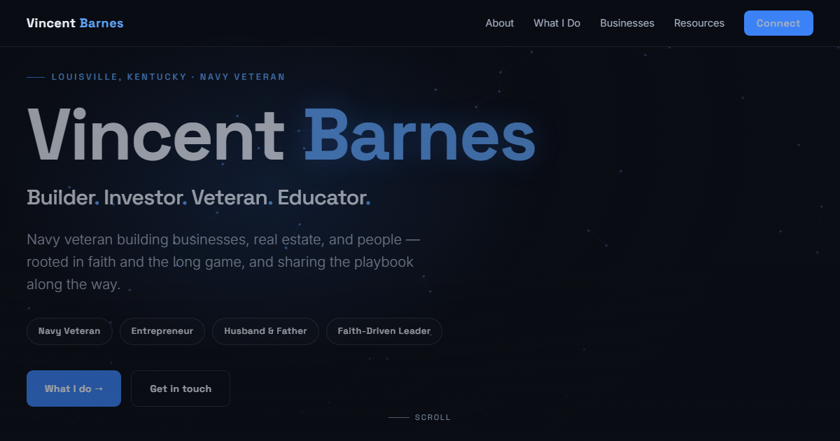 Vincent Barnes — site preview